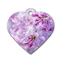 Pink Lilac Flowers Dog Tag Heart (one Side) by FunnyCow