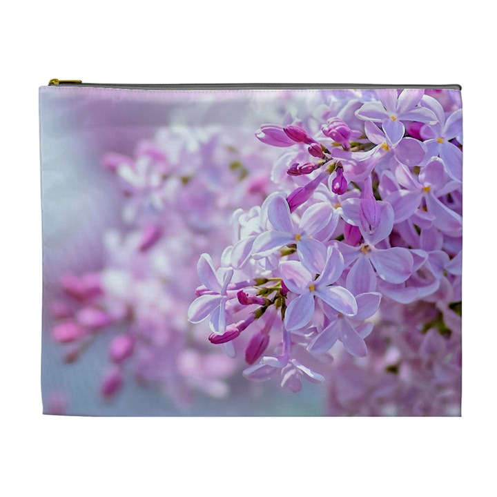 Pink Lilac Flowers Cosmetic Bag (XL)