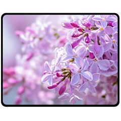 Pink Lilac Flowers Fleece Blanket (medium)  by FunnyCow