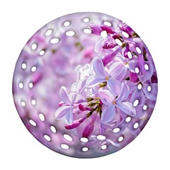 Pink Lilac Flowers Round Filigree Ornament (two Sides) by FunnyCow