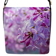 Pink Lilac Flowers Flap Messenger Bag (s) by FunnyCow