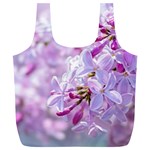 Pink Lilac Flowers Full Print Recycle Bags (L)  Front