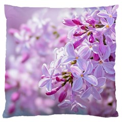 Pink Lilac Flowers Large Flano Cushion Case (two Sides) by FunnyCow