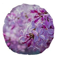 Pink Lilac Flowers Large 18  Premium Flano Round Cushions by FunnyCow