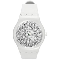 Willow Foliage Abstract Round Plastic Sport Watch (m)