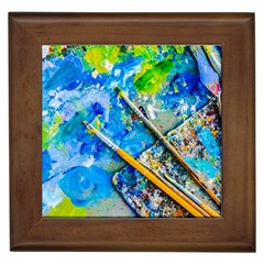 Artist Palette And Brushes Framed Tiles by FunnyCow