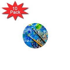 Artist Palette And Brushes 1  Mini Magnet (10 Pack)  by FunnyCow