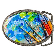 Artist Palette And Brushes Belt Buckles by FunnyCow