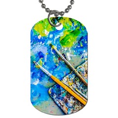 Artist Palette And Brushes Dog Tag (two Sides) by FunnyCow