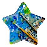 Artist Palette And Brushes Star Ornament (Two Sides) Back