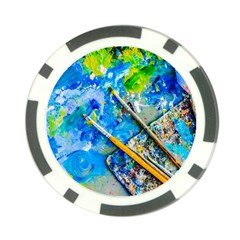 Artist Palette And Brushes Poker Chip Card Guard by FunnyCow