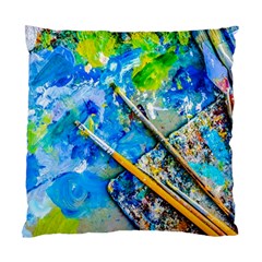 Artist Palette And Brushes Standard Cushion Case (two Sides) by FunnyCow