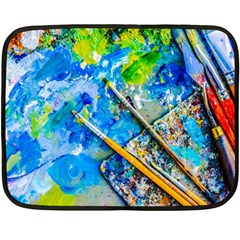 Artist Palette And Brushes Fleece Blanket (mini) by FunnyCow