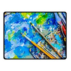 Artist Palette And Brushes Fleece Blanket (small) by FunnyCow