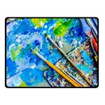 Artist Palette And Brushes Fleece Blanket (Small) 50 x40  Blanket Front