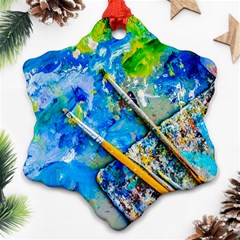 Artist Palette And Brushes Ornament (snowflake) by FunnyCow