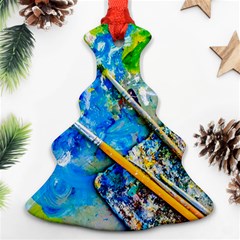 Artist Palette And Brushes Christmas Tree Ornament (two Sides) by FunnyCow