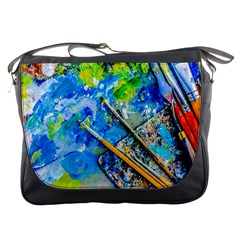 Artist Palette And Brushes Messenger Bags by FunnyCow