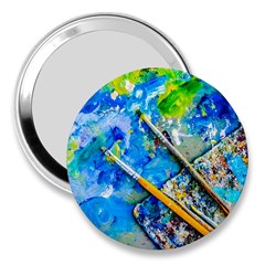 Artist Palette And Brushes 3  Handbag Mirrors by FunnyCow