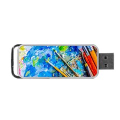 Artist Palette And Brushes Portable Usb Flash (two Sides) by FunnyCow