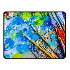 Artist Palette And Brushes Double Sided Fleece Blanket (small)  by FunnyCow