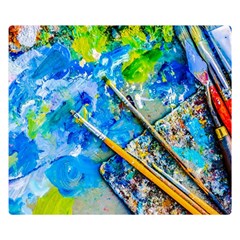 Artist Palette And Brushes Double Sided Flano Blanket (small)  by FunnyCow