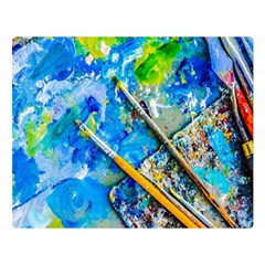 Artist Palette And Brushes Double Sided Flano Blanket (large)  by FunnyCow