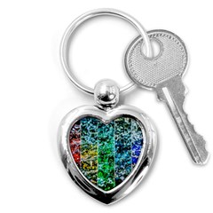 Abstract Of Colorful Water Key Chains (heart)  by FunnyCow