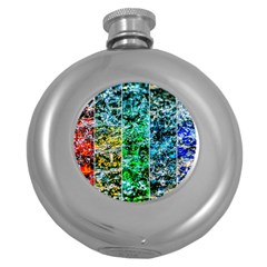 Abstract Of Colorful Water Round Hip Flask (5 Oz) by FunnyCow