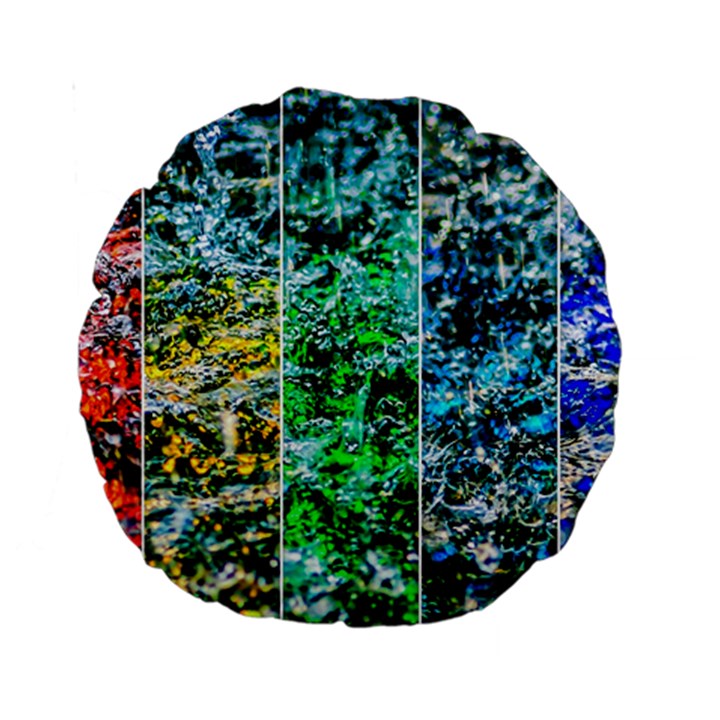 Abstract Of Colorful Water Standard 15  Premium Round Cushions