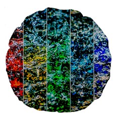 Abstract Of Colorful Water Large 18  Premium Flano Round Cushions by FunnyCow