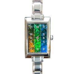 Rainbow Of Water Rectangle Italian Charm Watch by FunnyCow