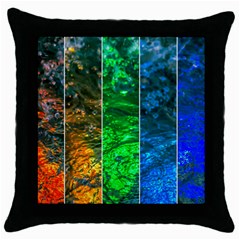 Rainbow Of Water Throw Pillow Case (black) by FunnyCow