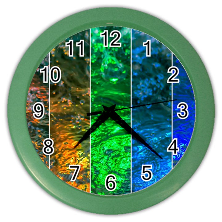 Rainbow Of Water Color Wall Clocks