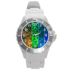 Rainbow Of Water Round Plastic Sport Watch (l) by FunnyCow