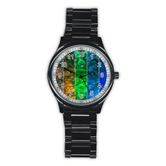 Rainbow Of Water Stainless Steel Round Watch by FunnyCow