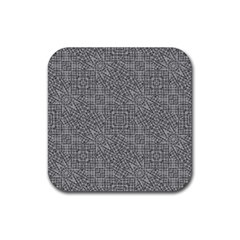 Linear Intricate Geometric Pattern Rubber Coaster (square)  by dflcprints