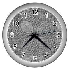 Linear Intricate Geometric Pattern Wall Clocks (silver)  by dflcprints