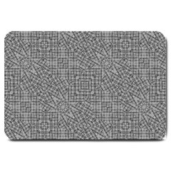 Linear Intricate Geometric Pattern Large Doormat  by dflcprints