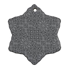 Linear Intricate Geometric Pattern Snowflake Ornament (two Sides) by dflcprints