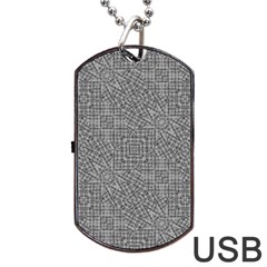 Linear Intricate Geometric Pattern Dog Tag Usb Flash (one Side) by dflcprints