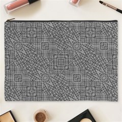 Linear Intricate Geometric Pattern Cosmetic Bag (xxxl)  by dflcprints