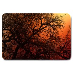 Sunset Silhouette Winter Tree Large Doormat by LoolyElzayat