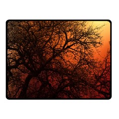 Sunset Silhouette Winter Tree Double Sided Fleece Blanket (small)