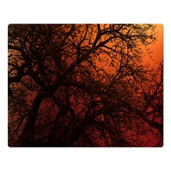 Sunset Silhouette Winter Tree Double Sided Flano Blanket (large)