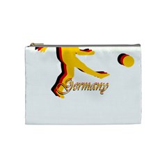 German Soccer Player Germany German Flag Colors Black Gold Red Logo Typography Sports Cosmetic Bag (medium)  by yoursparklingshop