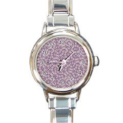 Ditsy Floral Pattern Round Italian Charm Watch by dflcprints