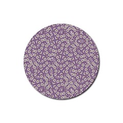 Ditsy Floral Pattern Rubber Coaster (round)  by dflcprints