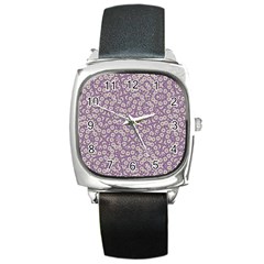 Ditsy Floral Pattern Square Metal Watch by dflcprints