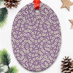 Ditsy Floral Pattern Oval Ornament (two Sides) by dflcprints